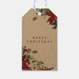 märkre för vintergåva till god jul helgdag blommig presentetikett