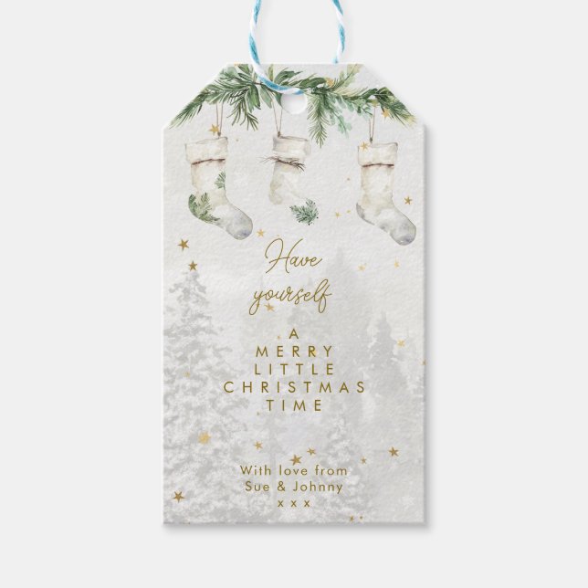 Märkre för vintergåvor till julklappar helgdag presentetikett (Framsidan)