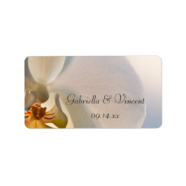 Märkre för vit Orchid Elegance Wedding Favor Adressetikett
