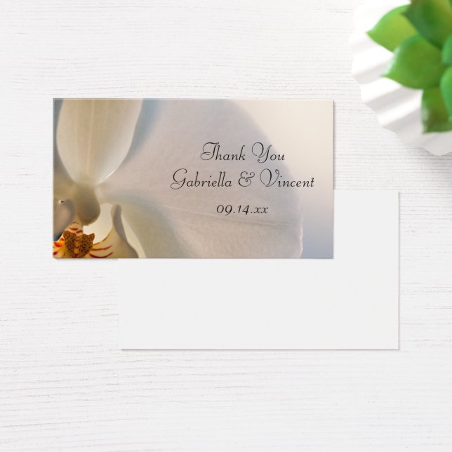 Märkre för vit Orchid Elegance Wedding Favor Visitkort (Skivbord)