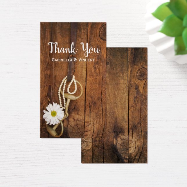 Märkre för Westerna bröllopsfavoriter för vit Dais Visitkort (Skivbord)