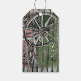 Märkre för westerna Stil Rustic Wagon Wheel Gift Presentetikett