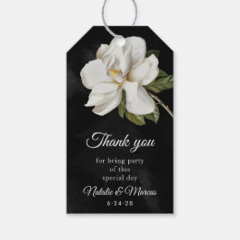 Märkre för White Magnolia Wedding Favor Presentetikett