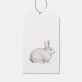 Märkre för White Påskhare Rabbit Gift Presentetikett