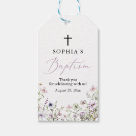 Märkre för WildblomGirl Baptism Favor Gift Presentetikett
