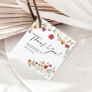 Märkre för Wildblommes Tack Baby Shower Gift Gåvor Etiketter