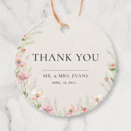 Märkre för Wildblomsbröllop-favoriter. Gåvor Etiketter