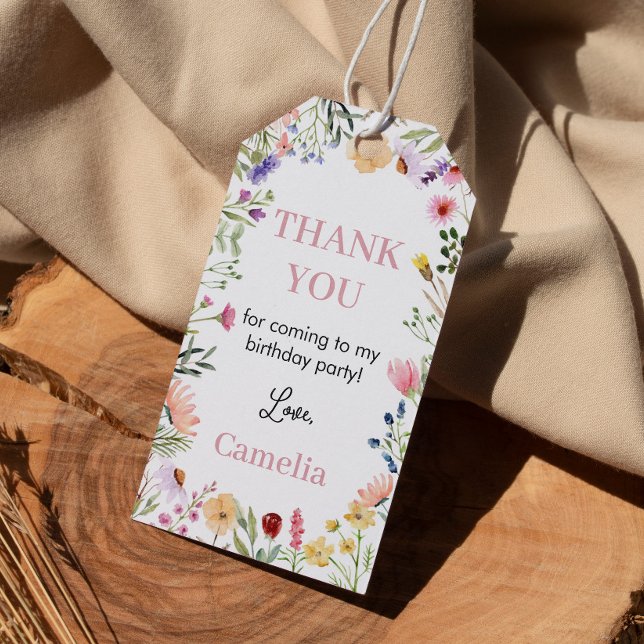 Märkre för Wildblomtema, Tack Presentetikett (Skapare uppladdad)