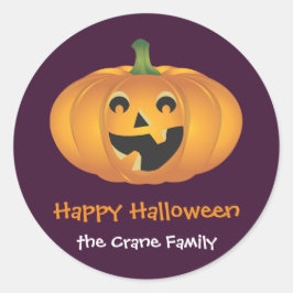 Märkre för yppig pumpa anpassningsbar Halloween-gå Runt Klistermärke