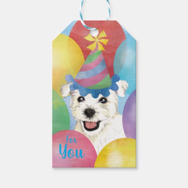 Märkre från födelsedagspuboner Westie Gift Presentetikett (Framsidan)