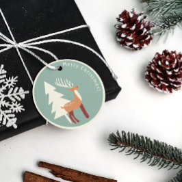 Märkre från Retro Reindeer Gift Gåvor Etiketter