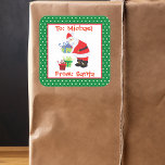 Märkre från Santa Personlig Anpassningsbar Fyrkantigt Klistermärke<br><div class="desc">Den här designen har skapats genom digital grafik. Det kan vara personlig i det område som tillhandahålls eller anpassning genom att klicka för att anpassa ytterligare alternativ och ändra namn, initialer eller ord. Du kan också ändra texten färg och stil eller ta bort texten för en bilddesign. Kontakta mig på...</div>