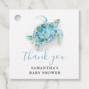 Märkre från Tropical Sea Turtle Baby Shower Gift Gåvor Etiketter
