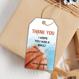 Märkre från Watercolor Basketball Birthday Gift Presentetikett