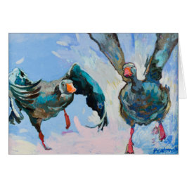 Märkre! Gäss som leker lekanpassade Hälsningskort