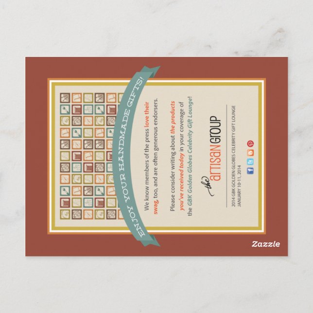 MÄRKRE Golden Globes Presskort Vykort (Baksida)