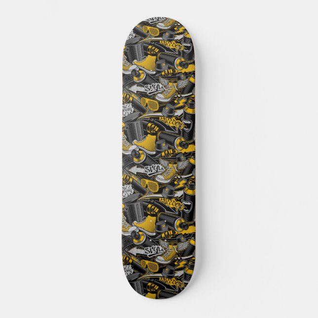 Märkre Grafit Patterni Skateboard (Framsida)