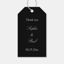 Märkre i Black Wedding Favor Tack Gift Presentetikett