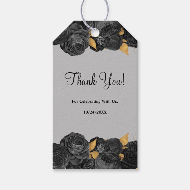 Märkre i Blommigten Bröllop, Svarta havet och Guld Presentetikett (Framsidan)