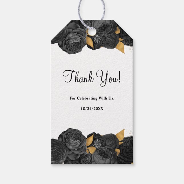 Märkre i Blommigten Bröllop, Svarta havet och Guld Presentetikett (Framsidan)