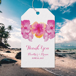Märkre i Brödd Hibiscus Blommigt Gift Presentetikett