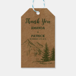 Märkre i bröllop Gift för Rustic Scenia Mountain Presentetikett