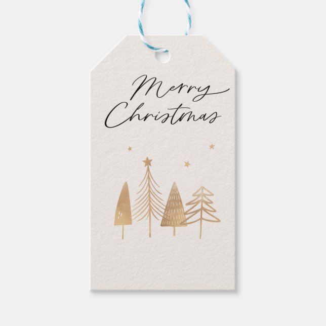 Märkre i det moderna God jul guld Gräs Presentetikett (Framsidan)