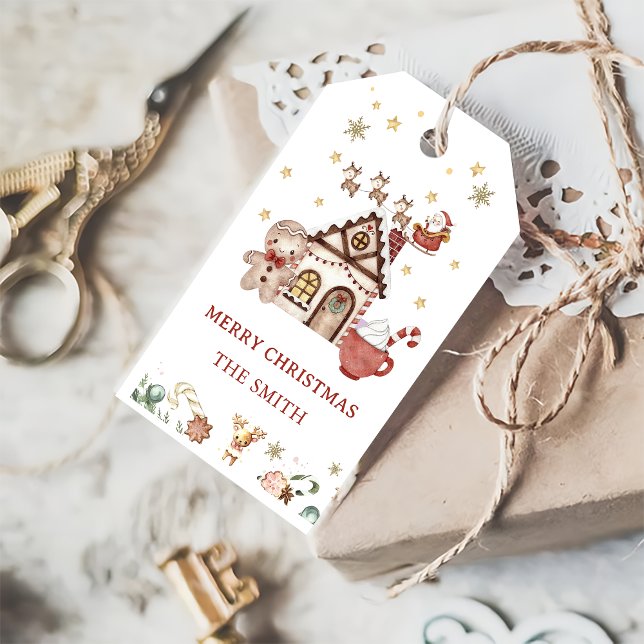 Märkre i Gingerbröd: Jul Cookie Party Gift Presentetikett (Skapare uppladdad)