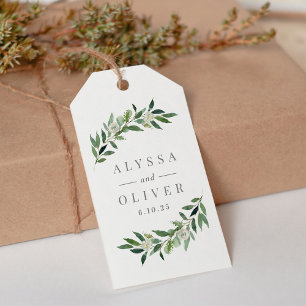 Märkre i Greenery Wedding Favor Märkre Gift Presentetikett
