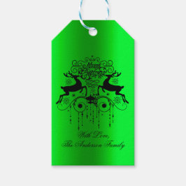 Märkre i juldeers Slhouettes Gift Presentetikett