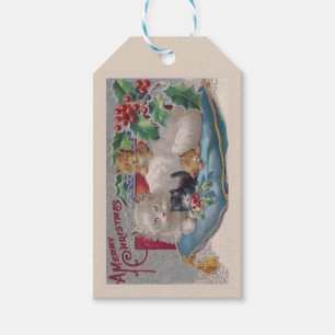 Märkre i julen Kattunge Gift Presentetikett