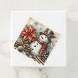 Märkre i julen Snögubbe Gift Gåvor Etiketter