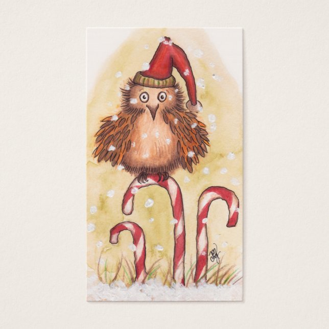 Märkre i julen Uggla Gift Visitkort (Framsidan)