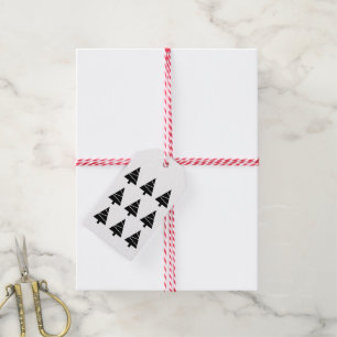 Märkre i julklapp Black Träd Gift Presentetikett