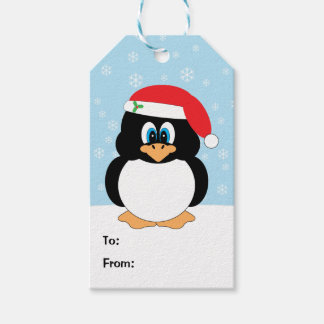Märkre i jultomten Penguin Gift Presentetikett