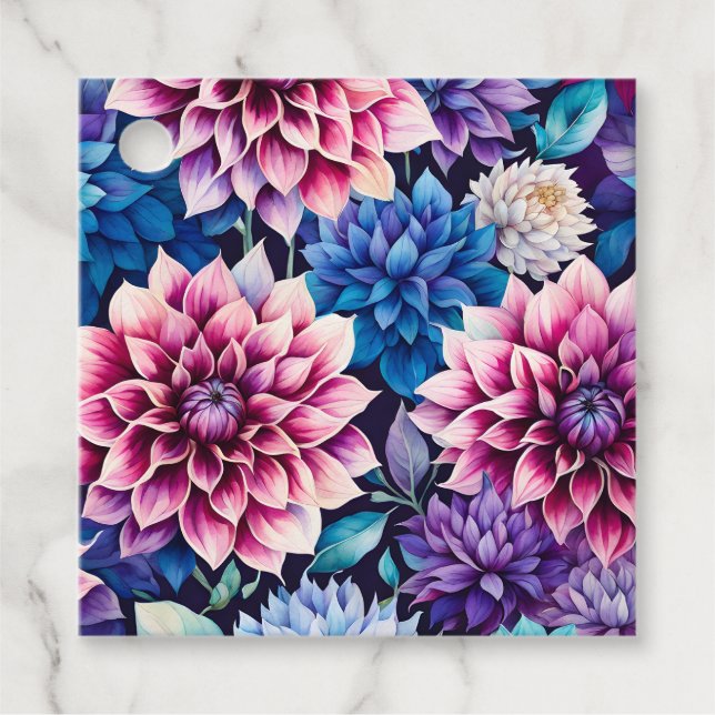 Märkre i konstverket Garden Flowers Art Gift Gåvor Etiketter (Framsida)