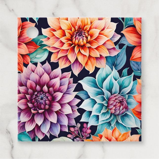 Märkre i konstverket Garden Flowers Art Gift Gåvor Etiketter (Framsida)