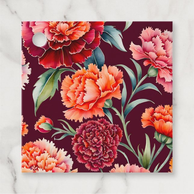 Märkre i konstverket Garden Flowers Art Gift Gåvor Etiketter (Framsida)