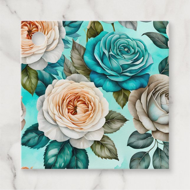 Märkre i konstverket Garden Flowers Art Gift Gåvor Etiketter (Framsida)