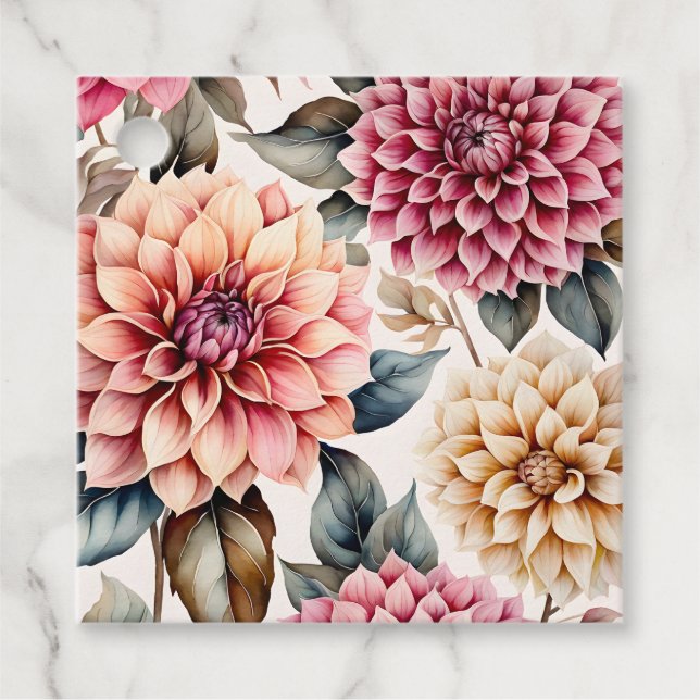 Märkre i konstverket Garden Flowers Art Gift Gåvor Etiketter (Framsida)