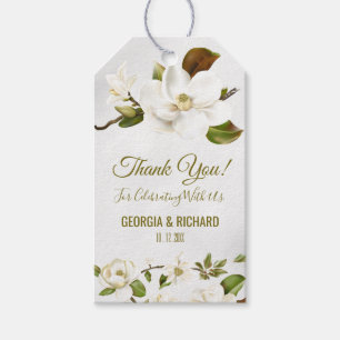 Märkre i Magnolia Flower Bröllop Gift Presentetikett