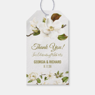 Märkre i Magnolia Flower Bröllop Gift Presentetikett