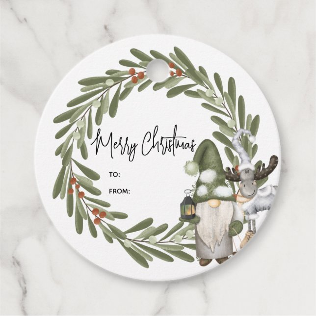 Märkre i Personligen Gnomes Woodland  Gåvor Etiketter (Framsida)