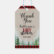Märkre i Winter Lumberjack Baby Shower Tack Gift