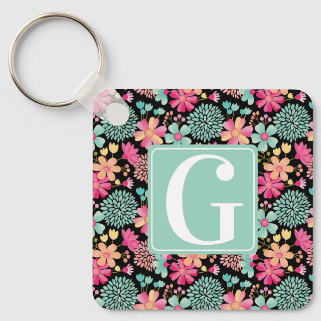 Märkre-ID för Monogram Nyckel-målning för första B Nyckelring (Framsida)