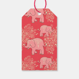 märkre, korall och persikor, söta, mehndi elephant presentetikett