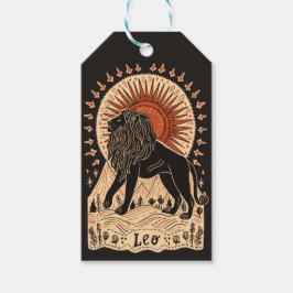Märkre Leo Celestial Zodiac Art Presentetikett