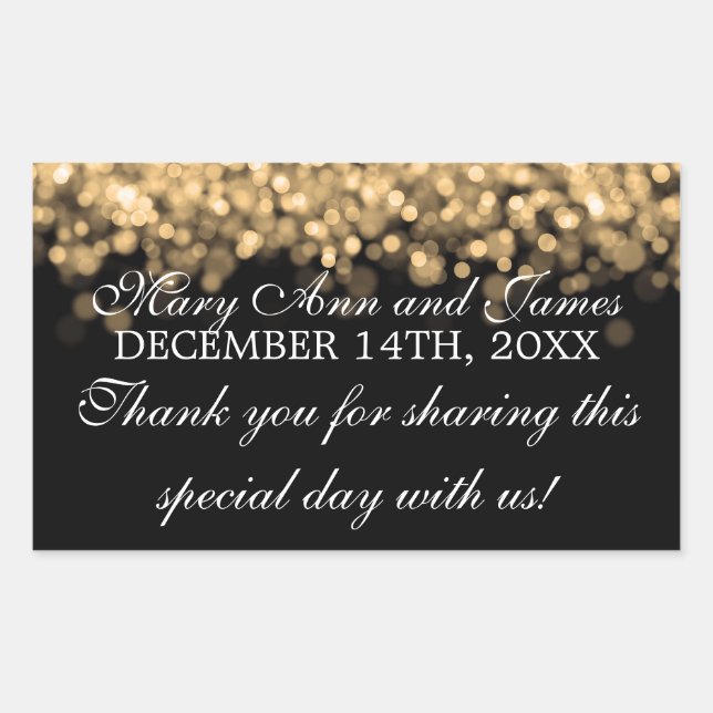 Märkre Magic Guld Ljus Rektangulärt Klistermärke (Framsida)