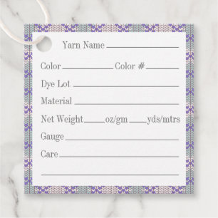 MÄRKRE med 2-tums med LILAC ARGYLE STICKA, kvadra Gåvor Etiketter