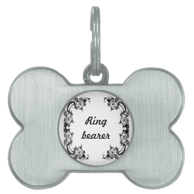 märkre med ben blommigt ring ID-bricka husdjur (Framsidan)